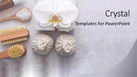  Presentation with herbal medicine healing herbs mortar - Amazing presentation theme having image compression - spa herbal compressing ball backdrop and a sky blue colored foreground