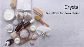 Presentation with spa herbal balls - Amazing slide deck having image compression - spa herbal compressing ball backdrop and a light gray colored foreground