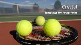  Presentation with tennis - Slide deck enhanced with image-depicting-the-concept background and a seafoam green colored foreground