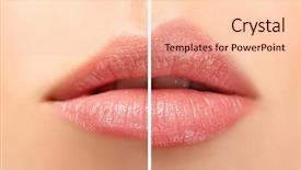  Presentation with lips - Slide deck featuring image enhancement - female lips background and a lemonade colored foreground