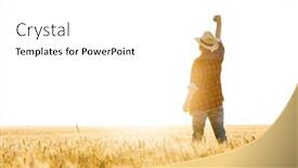  Presentation with cereal - Cool new presentation design with image-from-back-of-excited backdrop and a white colored foreground