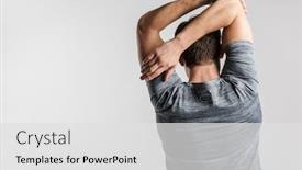  Presentation with sportswear - Slide deck with image-from-back-of-young background and a light gray colored foreground