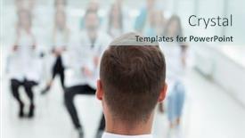  Presentation with professionals - PPT layouts with image-group-of-medical-professionals background and a sky blue colored foreground