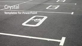  Presentation with parking lot - Amazing PPT theme having image in the parking lot backdrop and a gray colored foreground