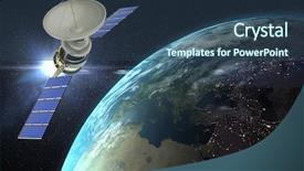 Presentation with antenna - Amazing theme having image of 3d solar satellite backdrop and a tawny brown colored foreground