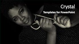  Presentation with black woman - Cool new PPT theme with image of a afro american backdrop and a black colored foreground