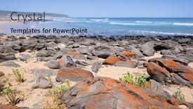  Presentation with south beach - Presentation design with image-of-a-beach background and a light blue colored foreground