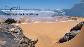  Presentation with south beach - PPT theme consisting of image-of-a-beach background and a light blue colored foreground