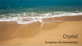  Presentation with sky blue - Slide deck enhanced with image of a beautiful bach background and a  colored foreground