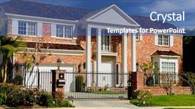  Presentation with california - Presentation theme having image of a beautiful home in southern california background and a ocean colored foreground