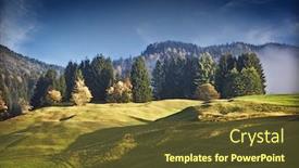  Presentation with bavaria - Beautiful presentation theme featuring image of a beautiful landscape with fog in bavaria germany backdrop and a tawny brown colored foreground