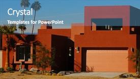  Presentation with california - Amazing presentation theme having image of a beautiful southern california home backdrop and a teal colored foreground