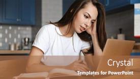  Presentation with writing notes - Audience pleasing PPT layouts consisting of image-of-a-beautiful-young backdrop and a red colored foreground