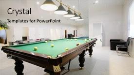  Presentation with billiard - Presentation theme consisting of image of a billiard table background and a light gray colored foreground