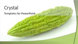  Presentation with bitter - Presentation design having image of a bitter gourd background and a  colored foreground
