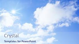  Presentation with sunshine - Amazing presentation design having image-of-a-blue-sky backdrop and a sky blue colored foreground
