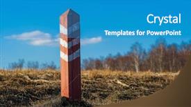  Presentation with pole - Beautiful slide deck featuring image of a border pole backdrop and a teal colored foreground