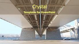  Presentation with bridge construction - Audience pleasing theme consisting of image of a bridge backdrop and a tawny brown colored foreground
