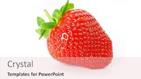  Presentation with strawberries - Theme featuring image of a bright juicy fresh strawberries background and a lemonade colored foreground