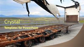  Presentation with skies - PPT theme consisting of image-of-a-burnt-out background and a tawny brown colored foreground