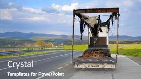  Presentation with skies - Theme enhanced with image-of-a-burnt-out background and a gray colored foreground