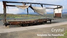  Presentation with skies - Presentation design featuring image-of-a-burnt-out background and a coral colored foreground