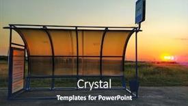  Presentation with bus stop - Slide set with image-of-a-bus-stop background and a dark gray colored foreground