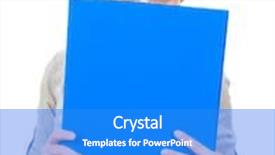  Presentation with binder - Slides having image of a business woman with a blue binder background and a cobalt blue colored foreground