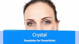  Presentation with binder - Amazing PPT layouts having image of a business woman with a blue binder backdrop and a cobalt blue colored foreground