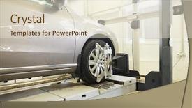  Presentation with garage car - Presentation theme featuring image of a car background and a lemonade colored foreground