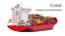 Presentation with cargo ship - Slide set with image of a cargo ship background and a white colored foreground