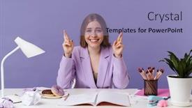  Presentation with hopeful - Slide set having image-of-a-cheery-optimistic background and a light blue colored foreground