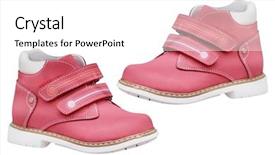  Presentation with shoes - Amazing presentation design having velcro - image of a children's shoes backdrop and a white colored foreground