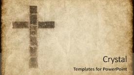  Presentation with parchment paper - Slides consisting of image of a christian cross background and a lemonade colored foreground