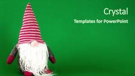  Presentation with white christmas - Amazing PPT layouts having image of a christmas gnome backdrop and a forest green colored foreground