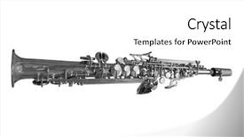  Presentation with clarinet - Beautiful PPT theme featuring bugle - image of a clarinet isolated backdrop and a white colored foreground