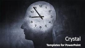  Presentation with human mind - Theme featuring psychology mind - conceptual image of a clock background and a dark gray colored foreground