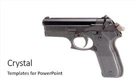  Presentation with history earth globe isolated white - Presentation with image of a cocked pistol background and a  colored foreground