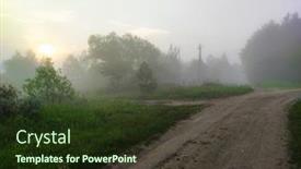  Presentation with bad weather - Beautiful presentation theme featuring image-of-a-country-road backdrop and a tawny brown colored foreground