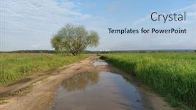  Presentation with bad weather - Presentation having image-of-a-country-road background and a light blue colored foreground