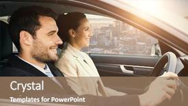  Presentation with image of car racing - Colorful presentation design enhanced with alternator - image of a couple sitting backdrop and a coral colored foreground