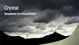  Presentation with jesus cross - Presentation consisting of image of a cross background and a dark gray colored foreground