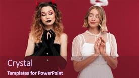  Presentation with demon - Cool new theme with cunning women angel and demon backdrop and a tawny brown colored foreground