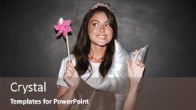  Presentation with hopeful - Slide set featuring image of a cute dreaming girl with pillow and toy magic wand isolated over chalkboard grey background make hopeful please gesture background and a dark gray colored foreground