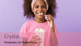  Presentation with purple wall - Slide deck enhanced with image-of-a-cute-happy background and a coral colored foreground