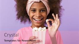  Presentation with purple wall - PPT theme with image-of-a-cute-happy background and a lemonade colored foreground