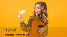  Presentation with happy image - Beautiful PPT layouts featuring image-of-a-cute-happy backdrop and a gold colored foreground