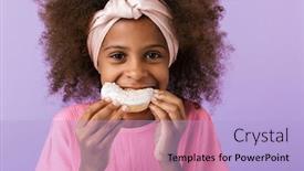  Presentation with purple wall - PPT theme enhanced with image-of-a-cute-optimistic background and a light blue colored foreground