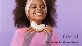  Presentation with purple wall - Amazing slide set having image-of-a-cute-optimistic backdrop and a light blue colored foreground