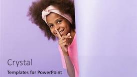  Presentation with hide - Slide set consisting of image-of-a-cute-smiling background and a light blue colored foreground